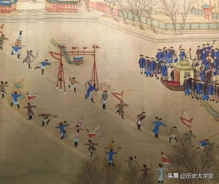 乾隆时期冰上运动,清代的冰嬉图是由什么皇帝参与的