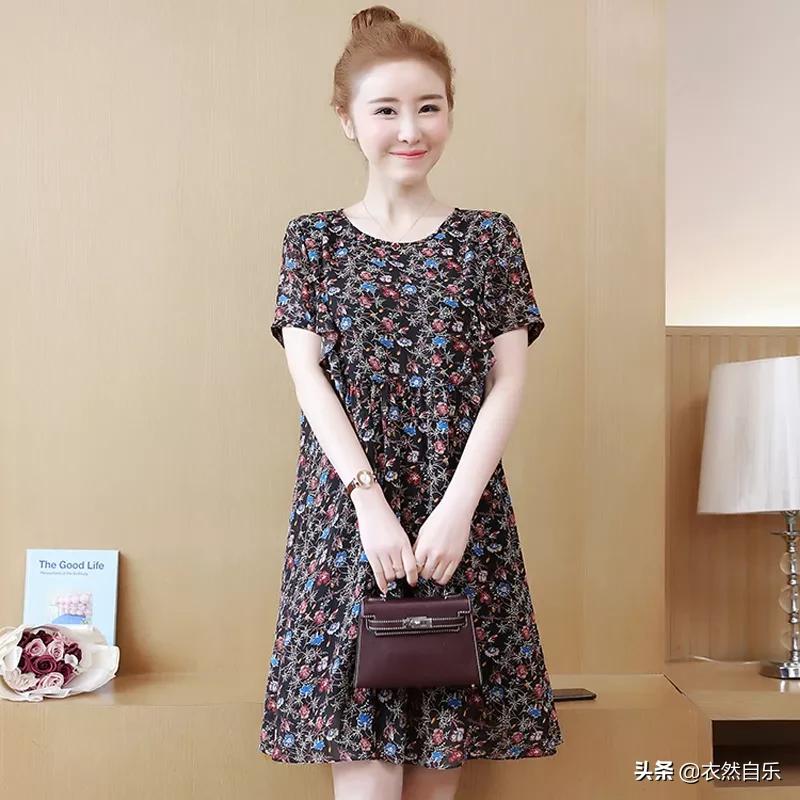 优雅气质雪纺裙散发迷人气息,雪纺收腰显瘦碎花春天仙女裙