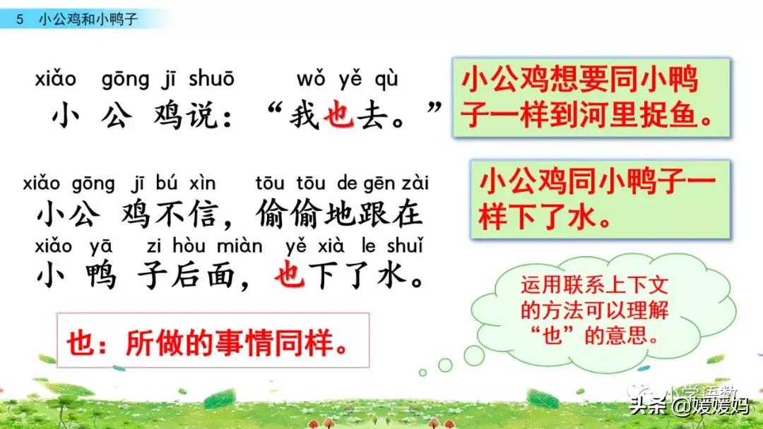一年级下小公鸡和小鸭子课文重点,小公鸡和小鸭子一年级下册视频