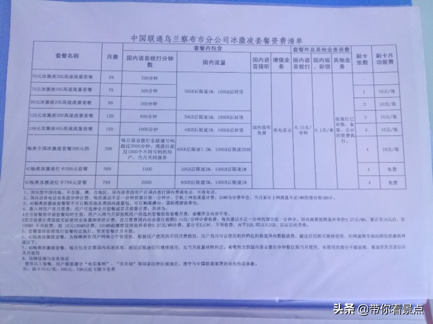 乌鲁木齐市联通宽带最新套餐,乌兰察布移动宽带资费标准