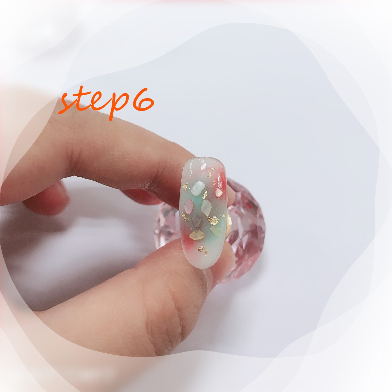 美甲款式推荐晕染美甲,渐变晕染金箔贝壳珍珠美甲黑白