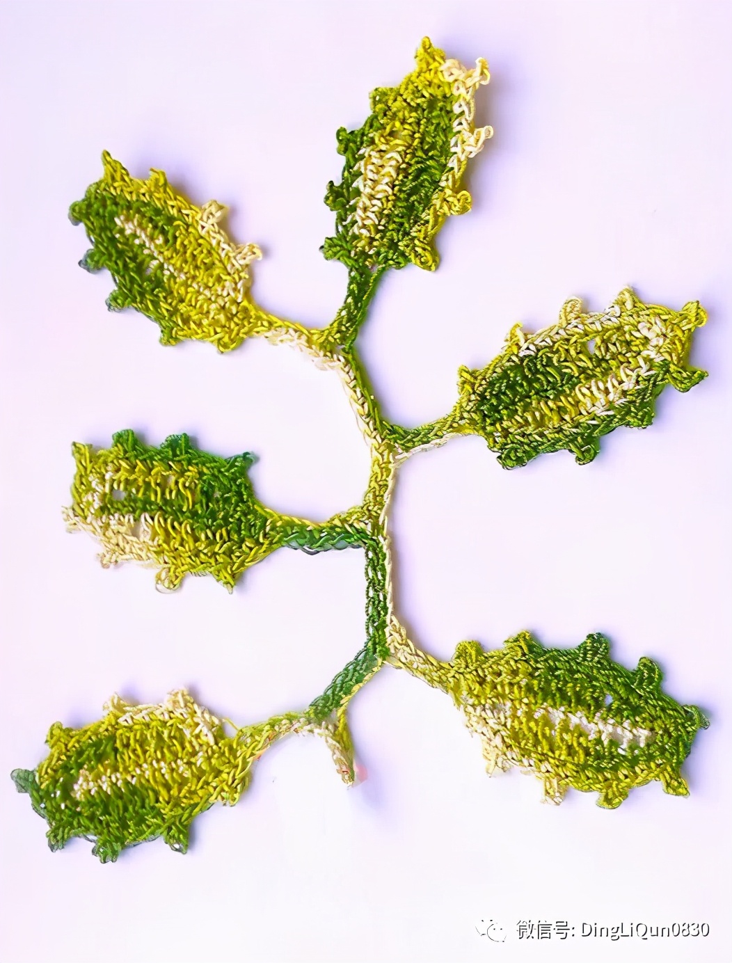 树枝树叶的编织图解,树叶钩针编织教程图解