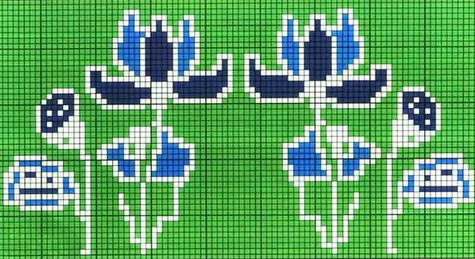 4-6岁儿童花毛衣图案大全,毛衣提花花卉图案图解