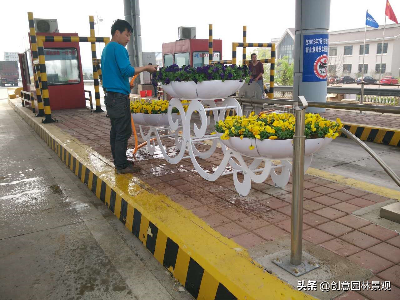 景观花箱花架,铁艺花架造型图片