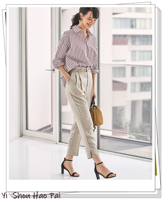 夏季亚麻宽松洋气7分裤,亚麻棉牛仔直筒裤穿搭