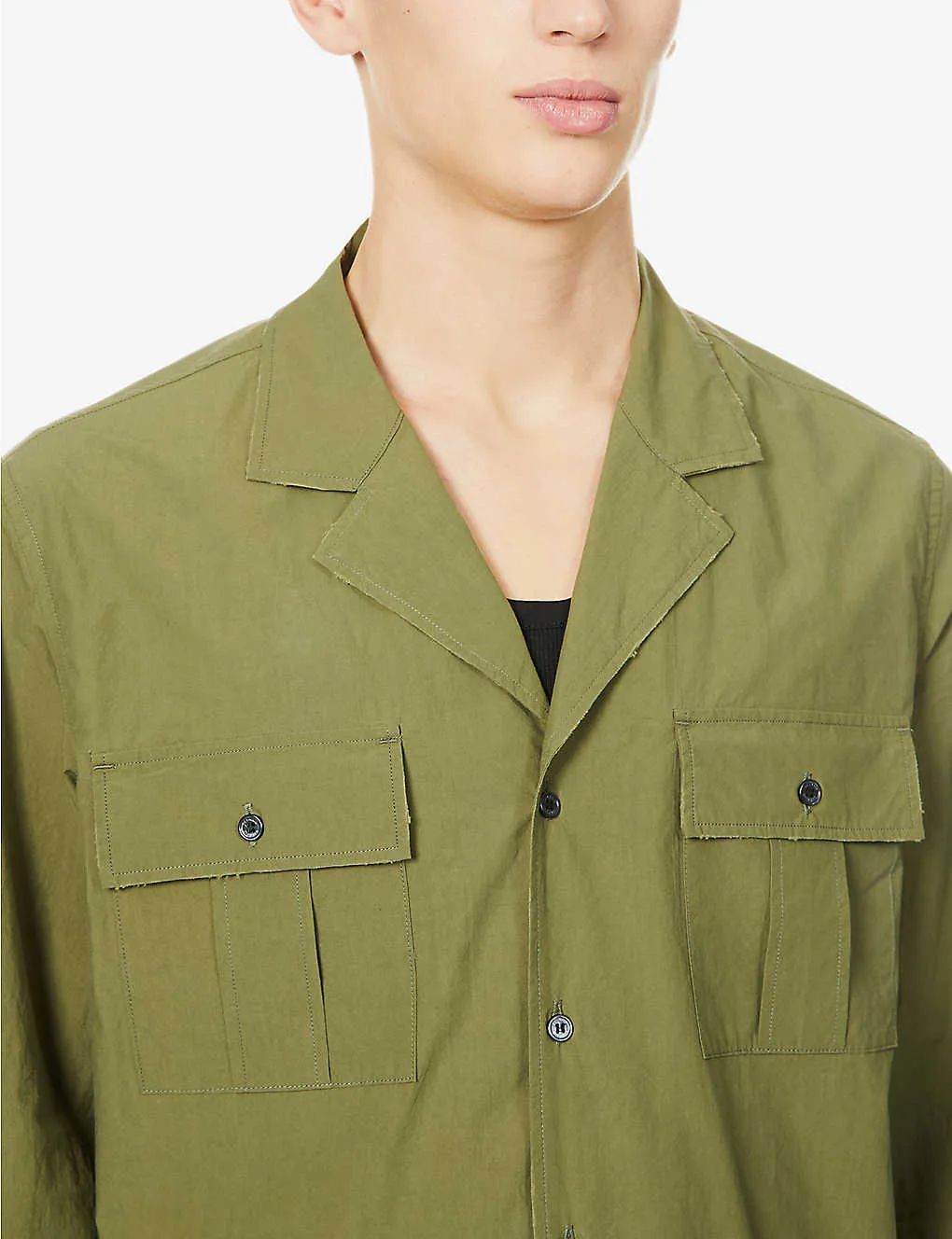 日系复古长袖衬衫,复古绣花领长袖