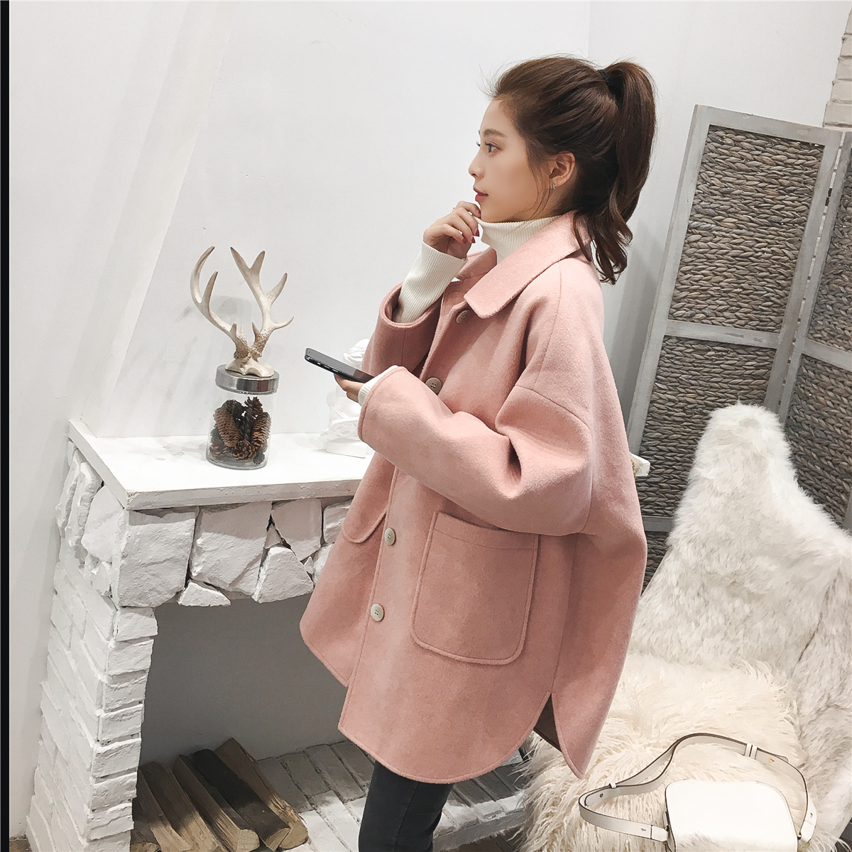 毛呢外套好看显瘦冬季必备,毛呢外套百搭时尚减龄显瘦长款