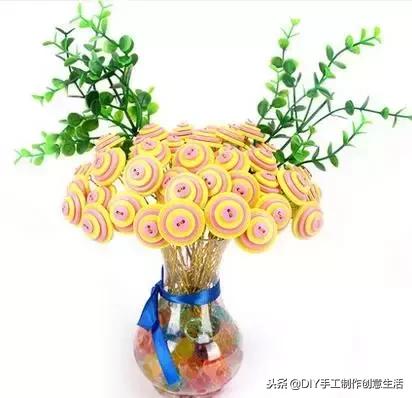 纽扣旧物改造篮子,旧物改造牛仔布做钥匙扣