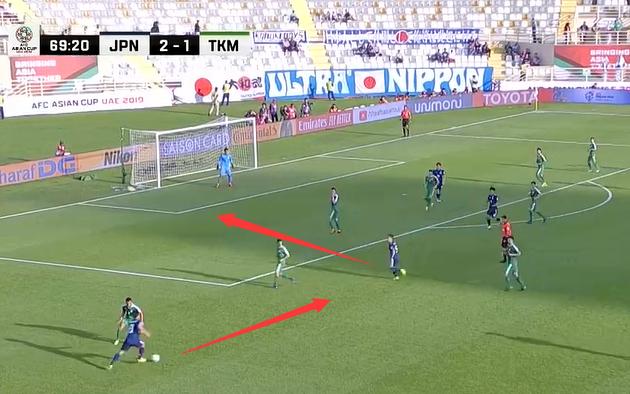 日本队的下半场,日本足球后场组织进攻训练