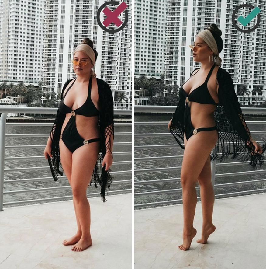 最好看又不显胖的拍照姿势,拍照怎么摆pose不显胖