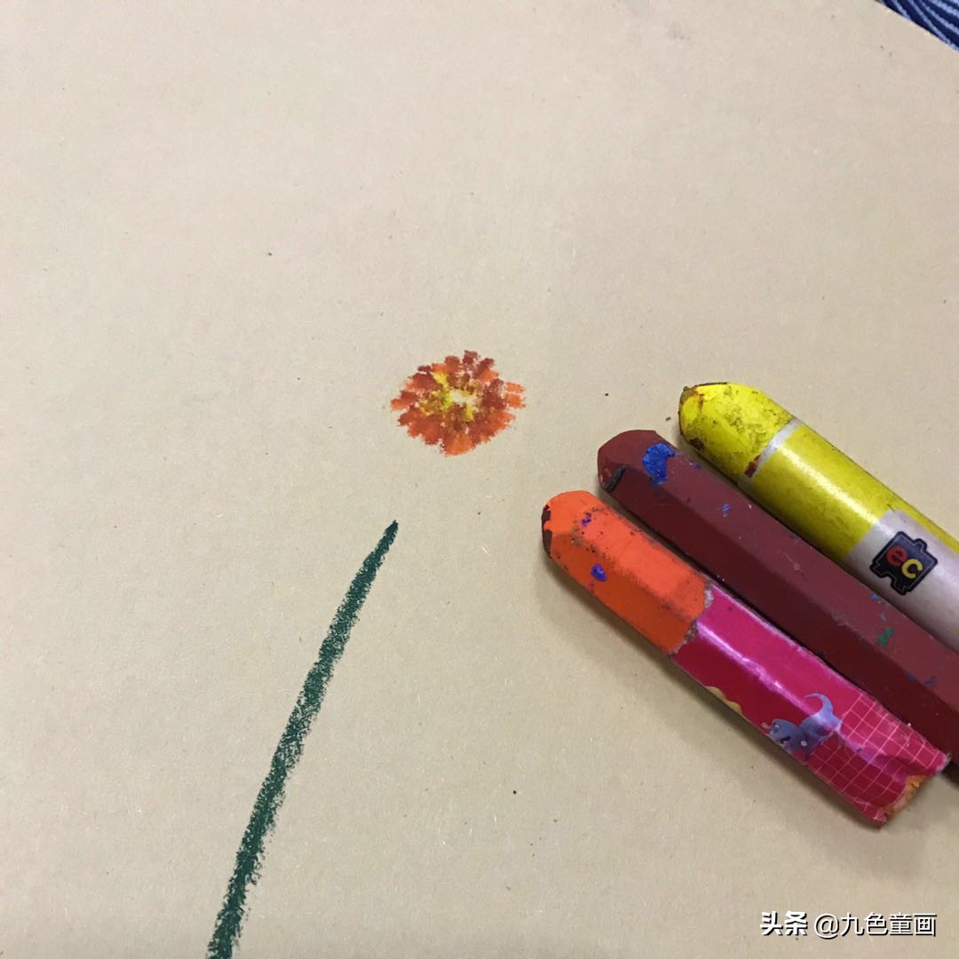 蜡笔油画棒绘画作品,少儿油画棒画法