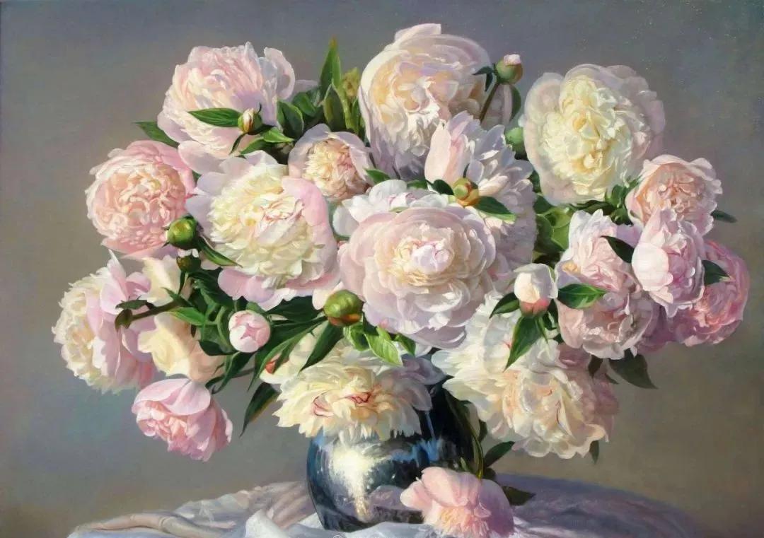 世界著名大师花卉油画,油画漂亮风景画