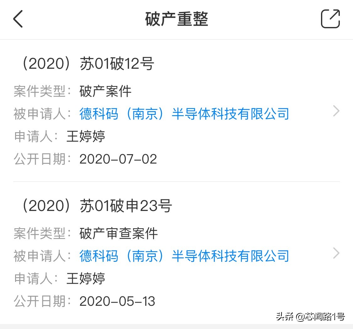 德科玛破产引进技术,江苏淮安德科码半导体公司