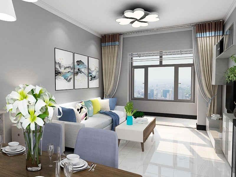 阳光力天装饰怎么样?107平两居室造简单时尚的轻奢现代风格