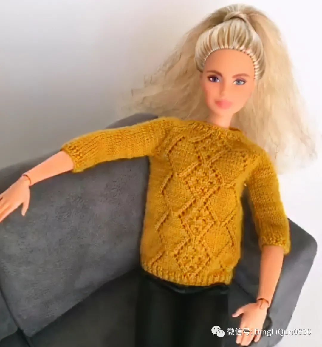 毛线编织芭比娃娃连衣裙图解,手工编织娃娃裙