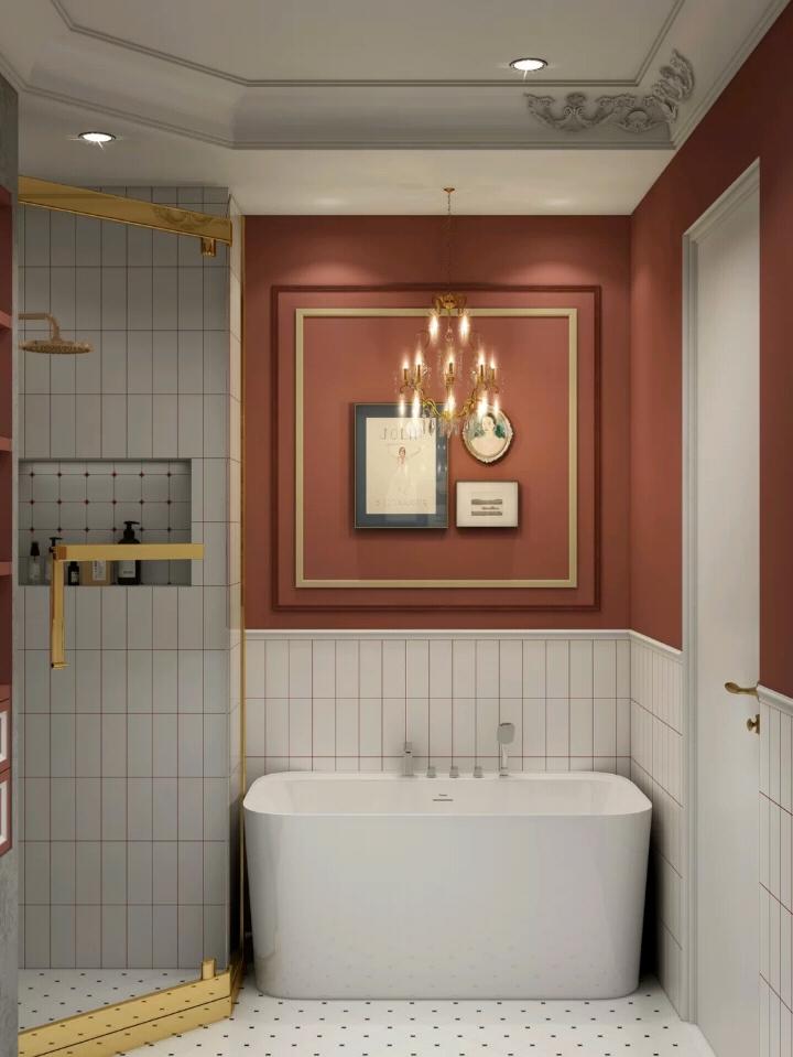 复古浴室装修风格3平米,复古简约装修浴室