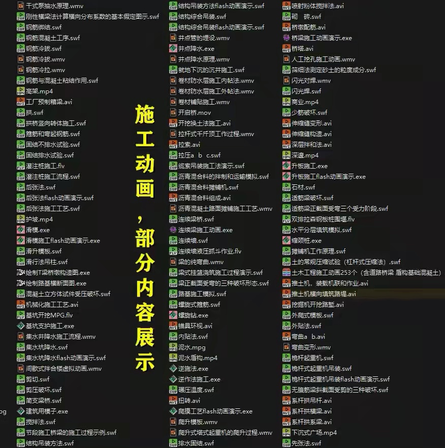 299个现场施工动画，实景施工过程，施工员、技术员建议*载下**