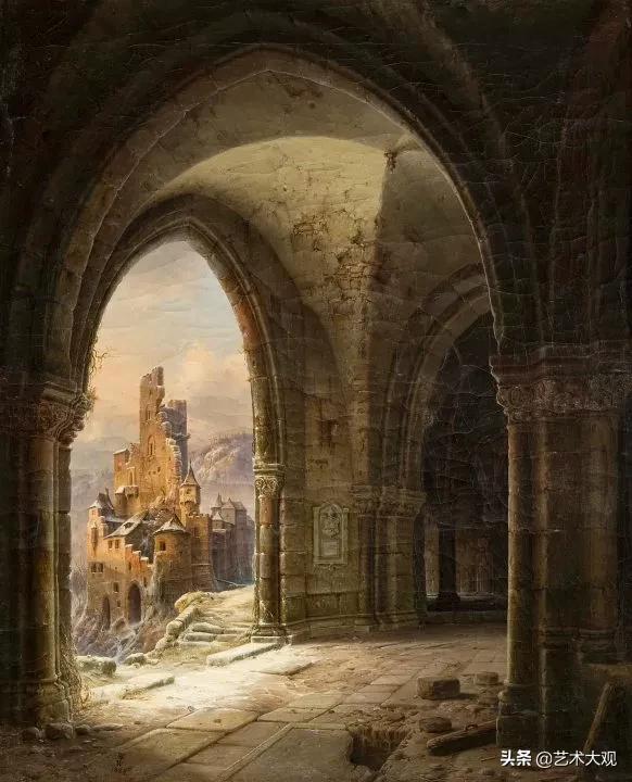 欧洲古建筑风景油画,世界上最顶级的树林木屋风景油画