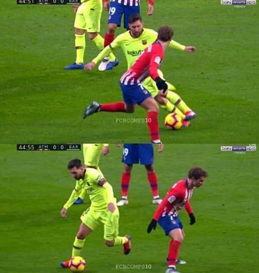 梅西过人技巧，视频3倍慢放才看清，霸气侧漏