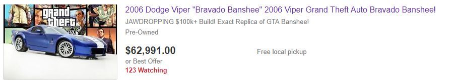 20万就能在现实买到GTA里的跑车“冒险家女妖”