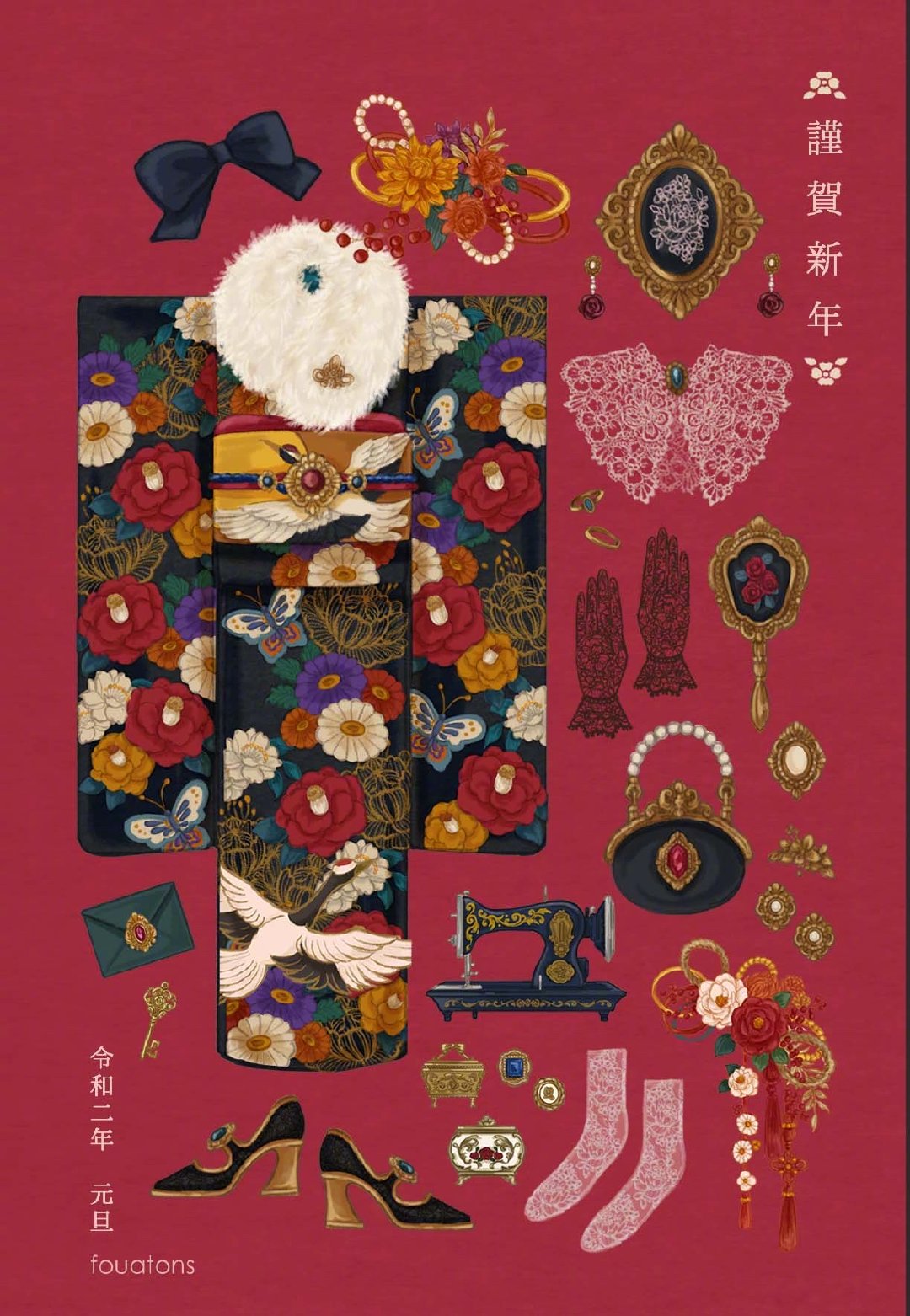 欧美服饰搭配插画手绘,服装复古风格插画网站