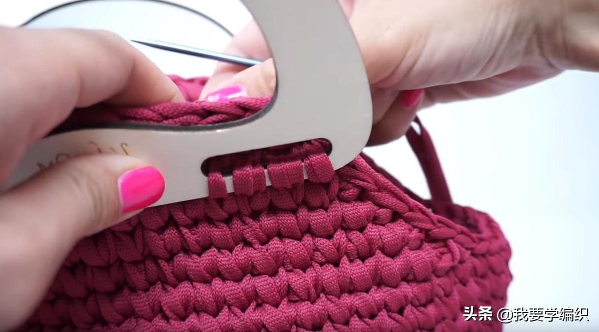 简单大方钩编单肩包图解,简单勾织小包包方法