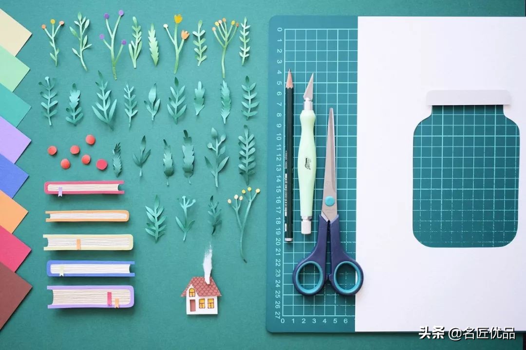 适合做多层立体纸雕的图,屋子半立体纸雕