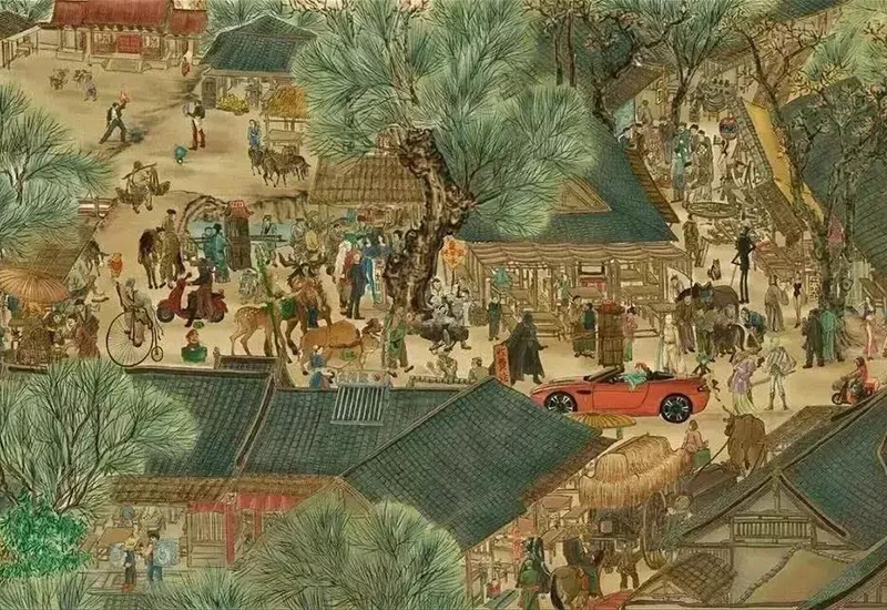 萧何月下追韩信梅瓶原图,萧何月下追韩信真迹图