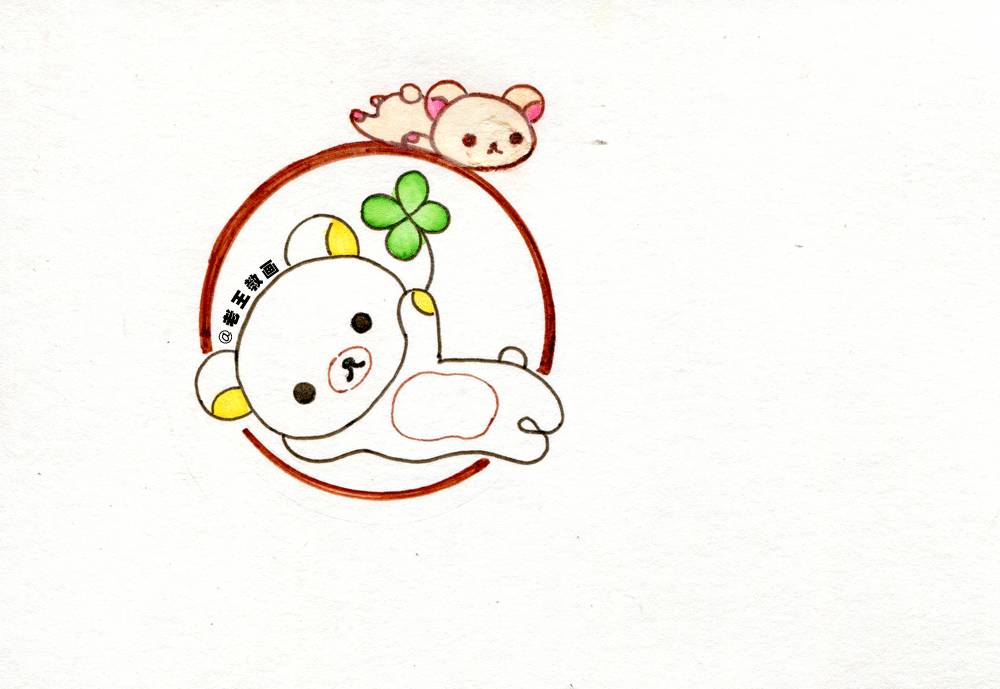 用数字8画小熊简笔画3秒学会,lucky简笔画粉色小熊