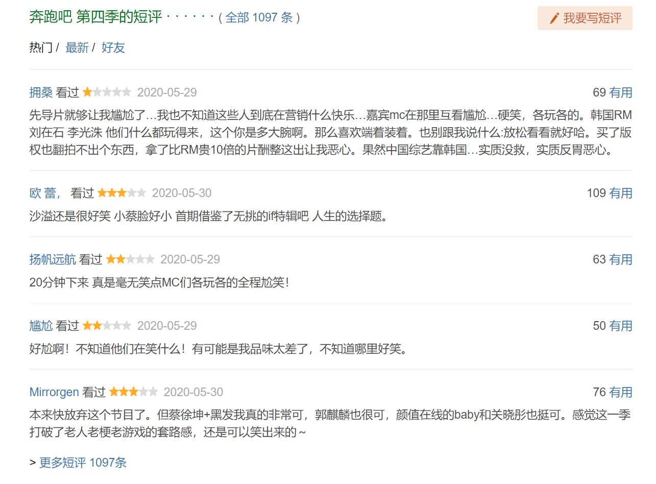 奔跑吧豆瓣评分,奔跑吧豆瓣评分多少