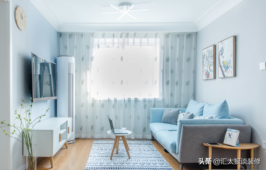 简单装修刷亮色乳胶漆效果案例,不吊顶不装射灯装修效果图