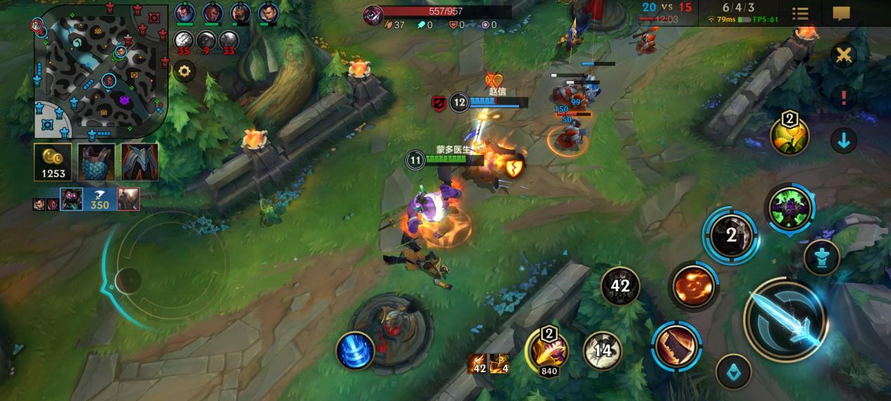 蒙多无限火力对菜刀队,英雄联盟手游5.0版本上分英雄蒙多