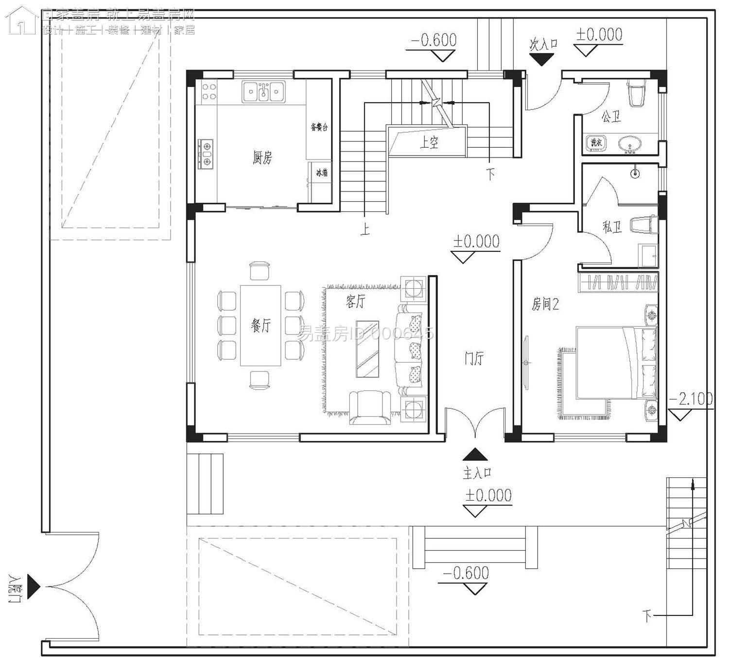 宅基地西高东低,坐西朝东宅基地设计图