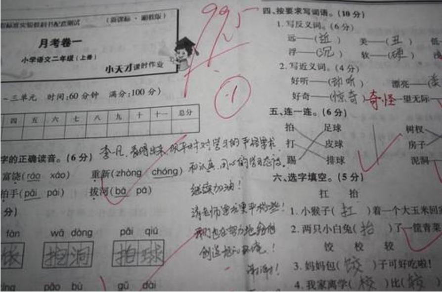 试卷家长签字有进步,试卷家长签字写心得