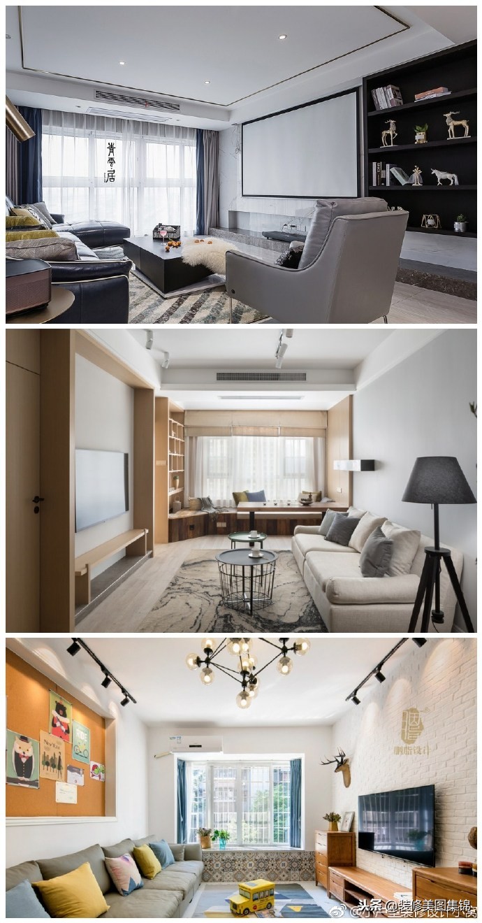 贝壳粉沙发背景墙效果图现代简约,现代简约大气装修客厅电视背景墙