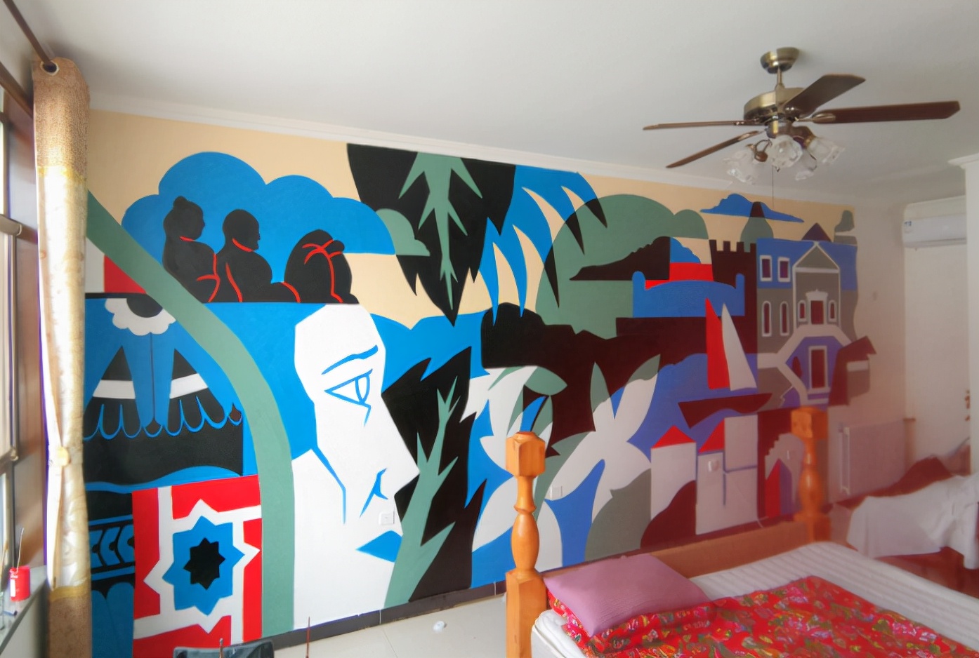 室内墙绘怎么画投影,室内墙绘设计大全