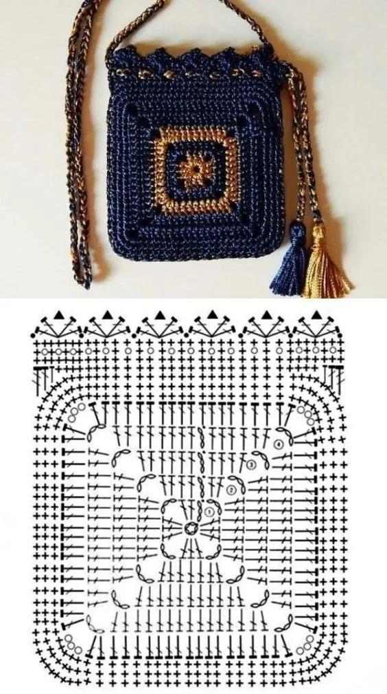 日本高级钩针祖母方格花片图解,祖母方格钩针教程值得学