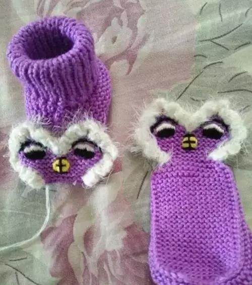 简单婴儿靴子毛线鞋,可爱款钩针宝宝鞋