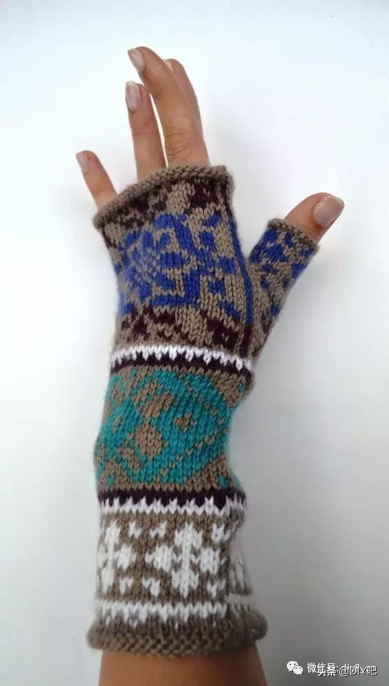最新手套编织图冬,一线织到底的手套教程