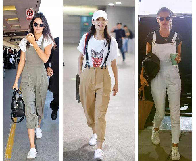 藏肉减龄背带裤,露肉背带裤搭配