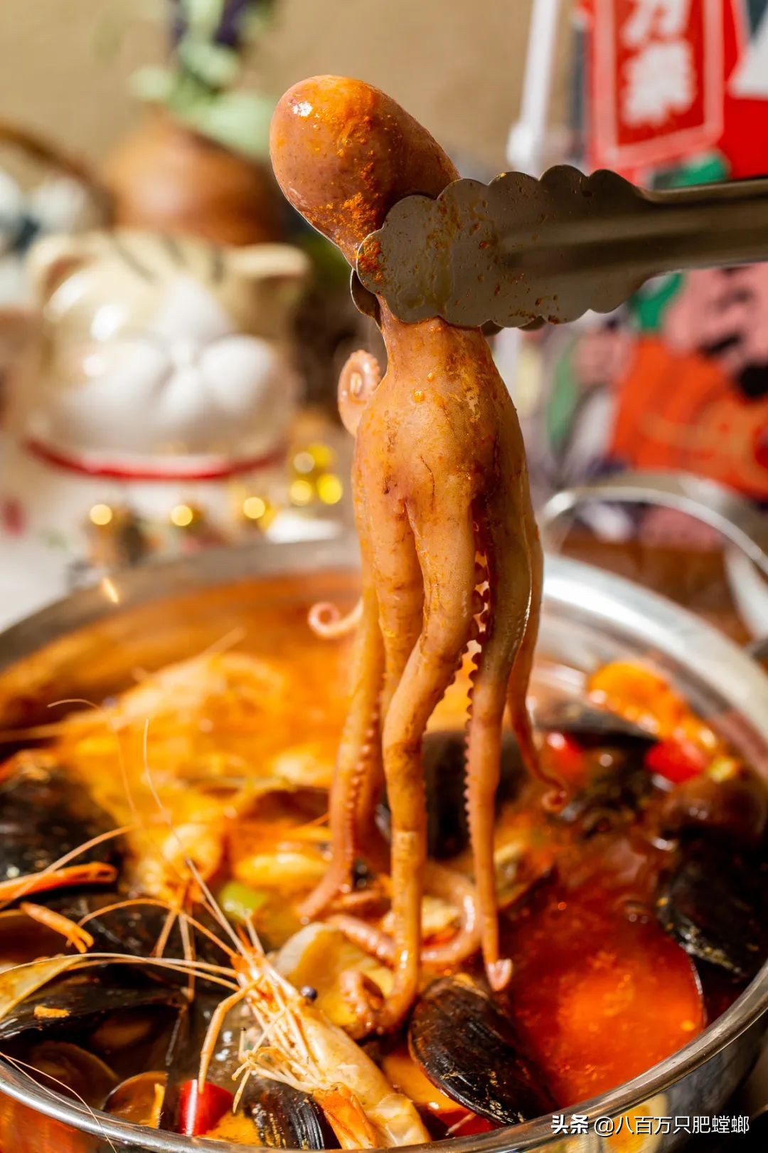 章鱼火锅日式,会动的章鱼海鲜火锅