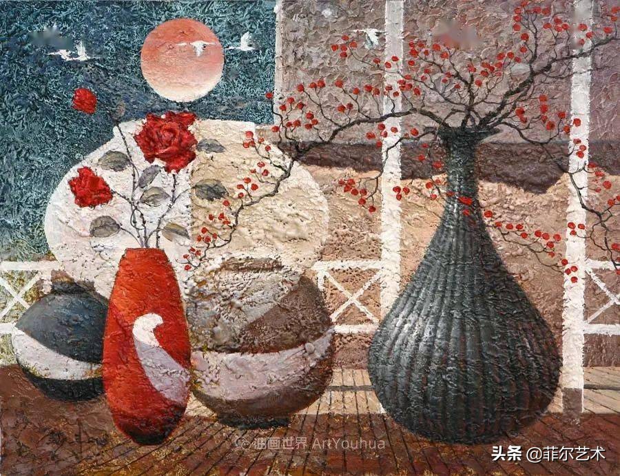 韩国画家朱世柱的作品非常出色,温暖、音乐和神秘