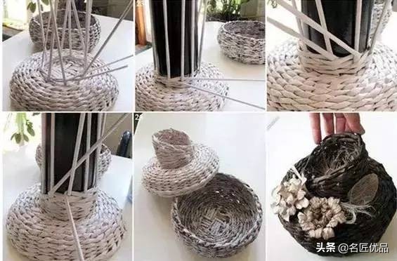 diy手工编织小花篮教程,纸杯和毛线编织的花篮详细教程