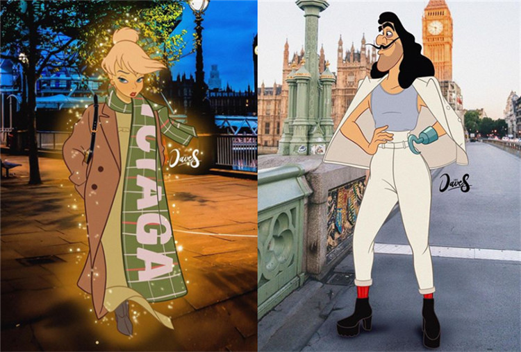 ins博主衣服改造,迪士尼gucci联名红毛衣搭配