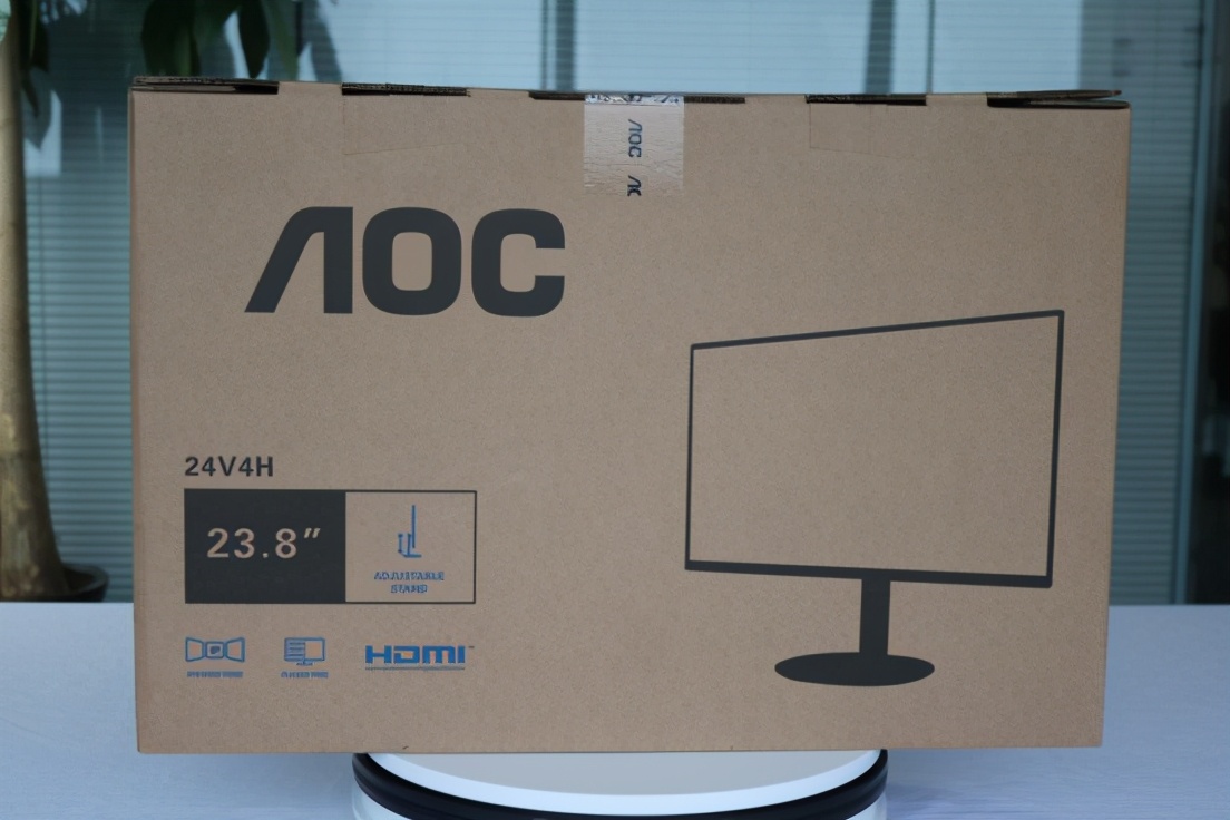开箱系列丨IPS技术广视角炫彩硬屏！AOC24V4H释放任意角度色彩