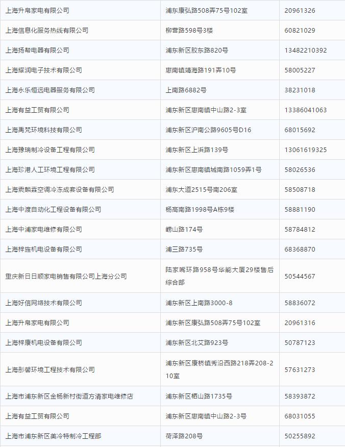 上海家电24小时上门维修价格表,上海阿兵家电维修电话