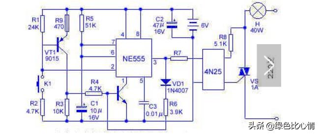 12v可控硅电路图,12v单向可控硅触发电路图