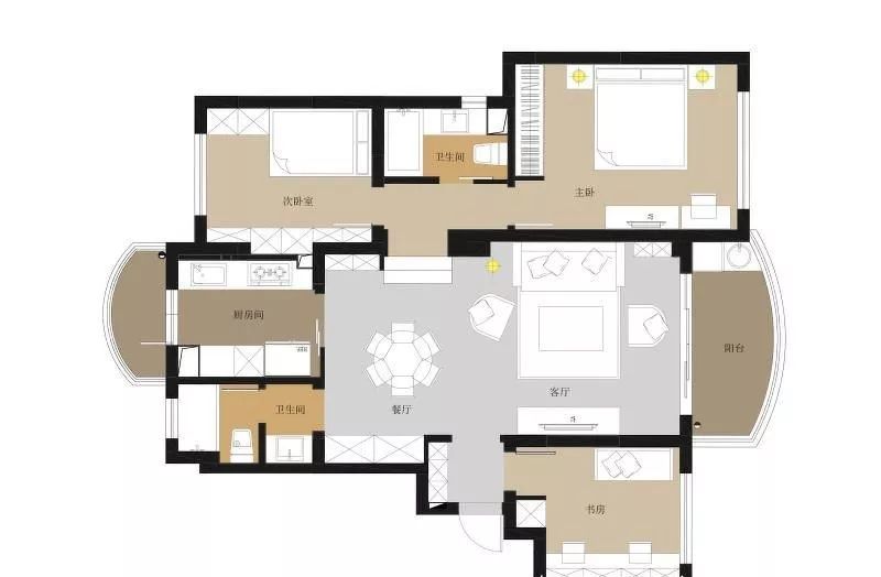 法式轻奢装修140平方横厅,145平法式轻奢风设计