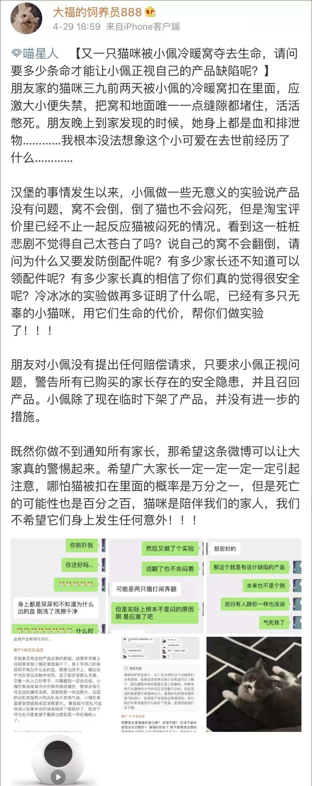 小佩闷死猫后续,小佩猫窝现在还有吗