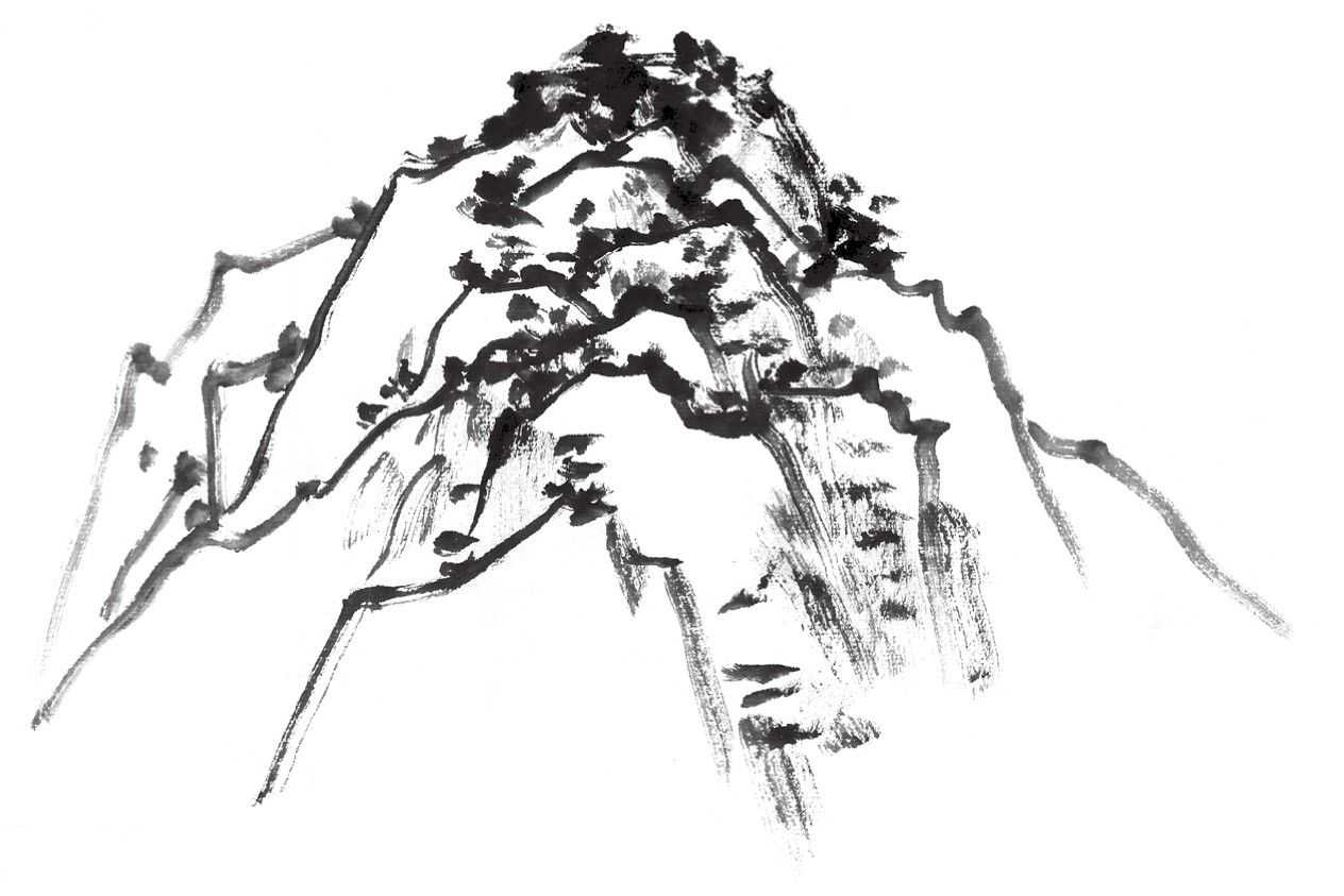 国画山的画法和步骤,国画基础入门教程39山石结构画法